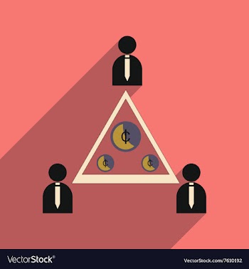 Flat with shadow icon group of people coins vector image