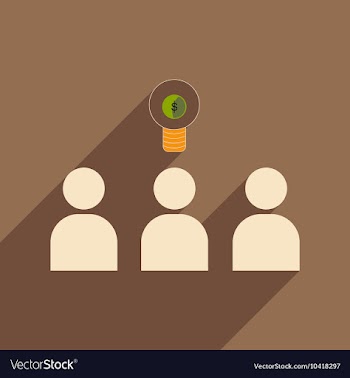 Flat with shadow icon group of people think vector image