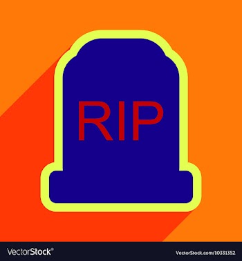 Flat with shadow Icon headstone on a colored vector image