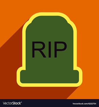 Flat with shadow Icon headstone on a colored vector image