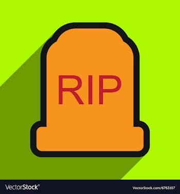 Flat with shadow Icon headstone on a colored vector image