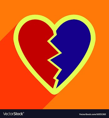 Flat with shadow Icon Heart broken pieces on vector image