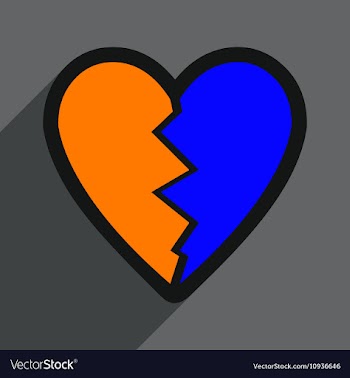 Flat with shadow Icon Heart broken pieces on vector image