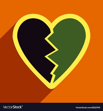 Flat with shadow Icon Heart broken pieces on vector image