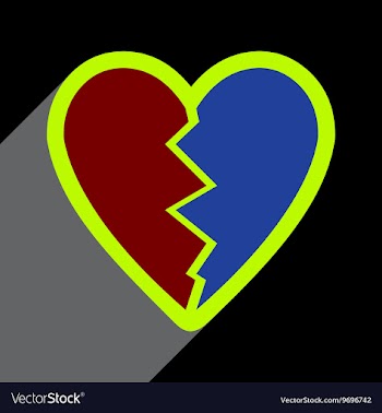 Flat with shadow Icon Heart broken pieces on vector image
