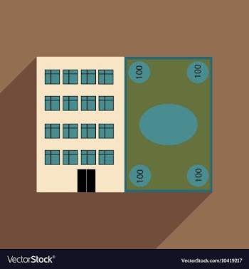 Flat with shadow icon House and bill vector image