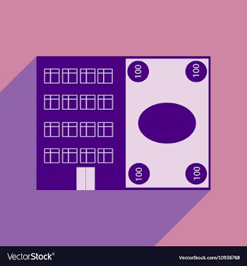 Flat with shadow icon House and bill vector image