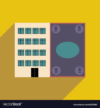 Flat with shadow icon House and bill vector image