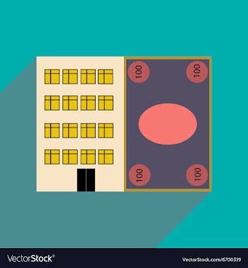 Flat with shadow icon House and bill vector image