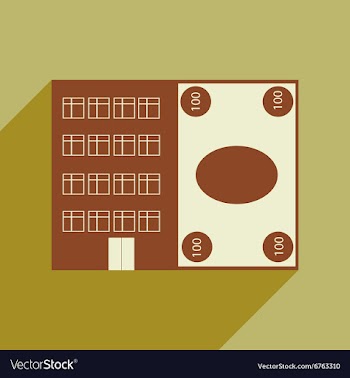 Flat with shadow icon House and bill vector image