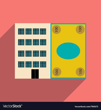Flat with shadow icon House and bill vector image
