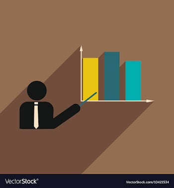 Flat with shadow icon human and economic graph vector image
