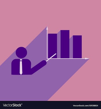 Flat with shadow icon human and economic graph vector image
