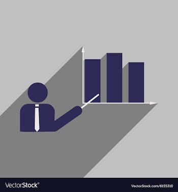 Flat with shadow icon human and economic graph vector image