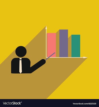 Flat with shadow icon human and economic graph vector image