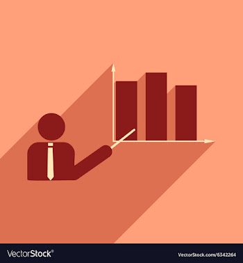 Flat with shadow icon human and economic graph vector image