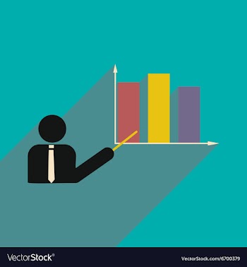 Flat with shadow icon human and economic graph vector image