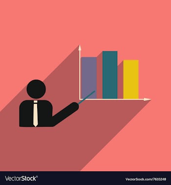 Flat with shadow icon human and economic graph vector image