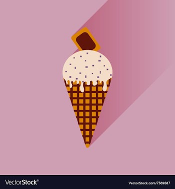 Flat with shadow Icon ice cream chocolate on vector image