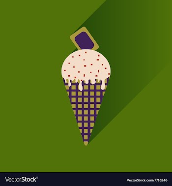 Flat with shadow Icon ice cream chocolate on vector image