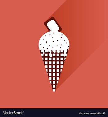 Flat with shadow Icon ice cream chocolate on vector image