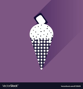Flat with shadow Icon ice cream chocolate on vector image