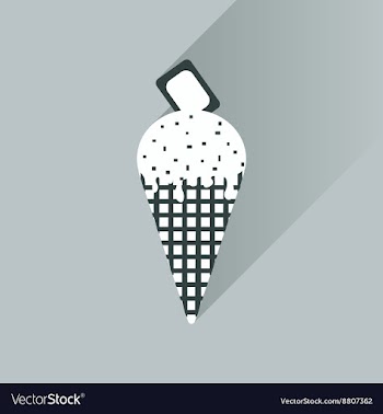 Flat with shadow Icon ice cream chocolate on vector image
