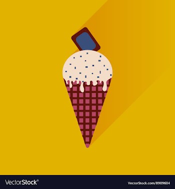 Flat with shadow Icon ice cream chocolate on vector image