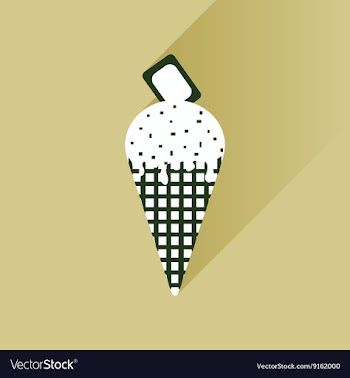 Flat with shadow Icon ice cream chocolate on vector image