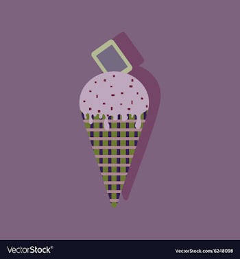 Flat with shadow Icon ice cream chocolate vector image