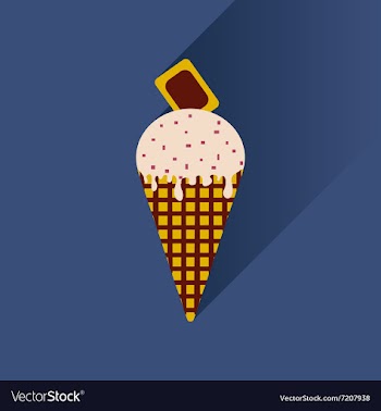 Flat with shadow Icon ice cream chocolate vector image