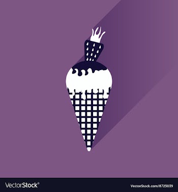 Flat with shadow Icon Ice cream strawberries on vector image