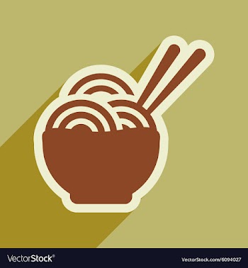 Flat with shadow icon Japanese noodles stylish vector image