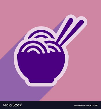 Flat with shadow icon Japanese noodles stylish vector image
