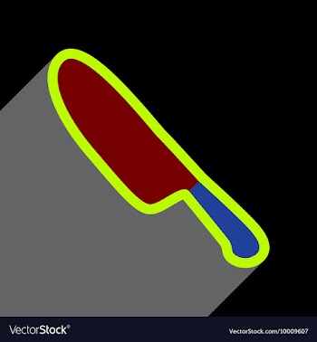 Flat with shadow Icon knife on a colored vector image