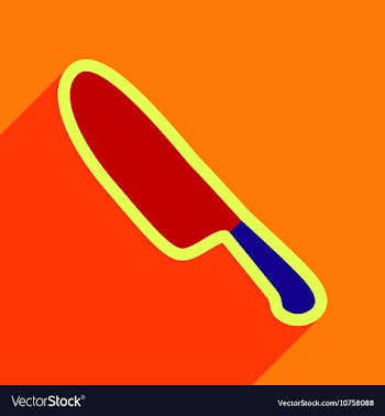 Flat with shadow Icon knife on a colored vector image