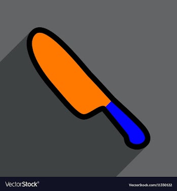 Flat with shadow Icon knife on a colored vector image