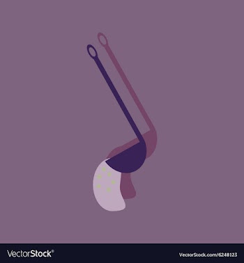 Flat with shadow Icon ladle soup bright background vector image