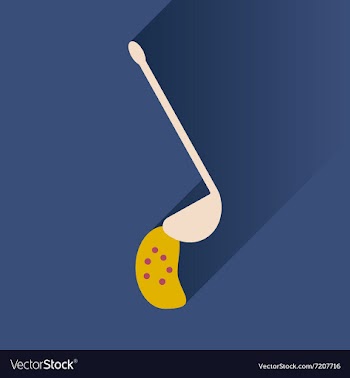 Flat with shadow Icon ladle soup bright background vector image