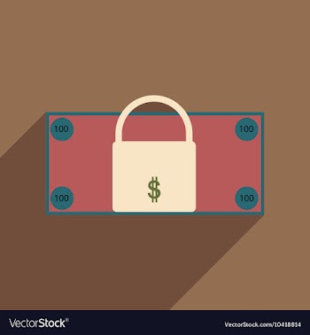 Flat with shadow icon lock and dollar vector image