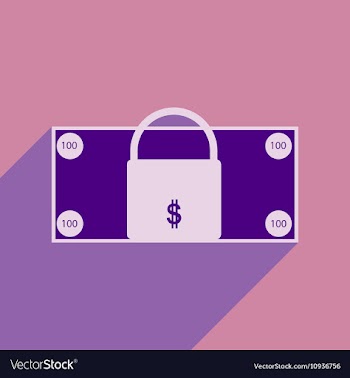 Flat with shadow icon lock and dollar vector image
