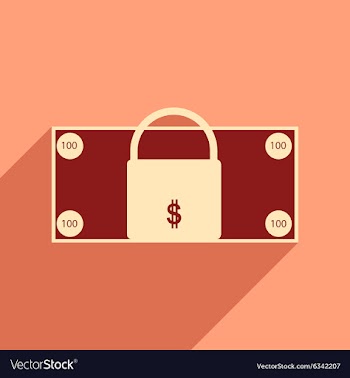 Flat with shadow icon lock and dollar vector image