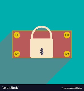 Flat with shadow icon lock and dollar vector image