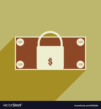 Flat with shadow icon lock and dollar vector image