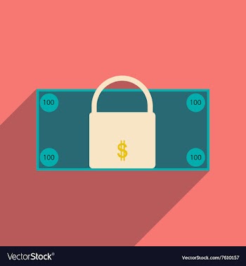 Flat with shadow icon lock and dollar vector image