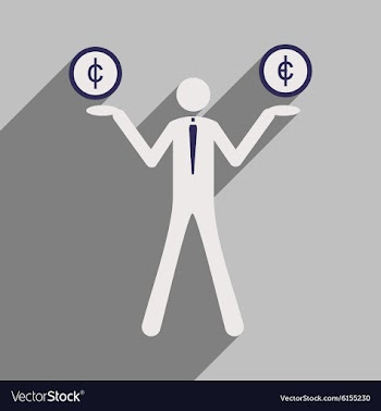 Flat with shadow icon man and coins vector image