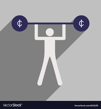 Flat with shadow icon man and the bar coins vector image