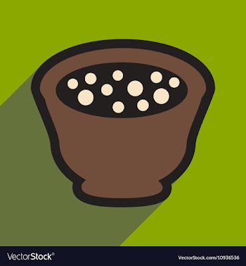 Flat with shadow icon miso soup on stylish vector image