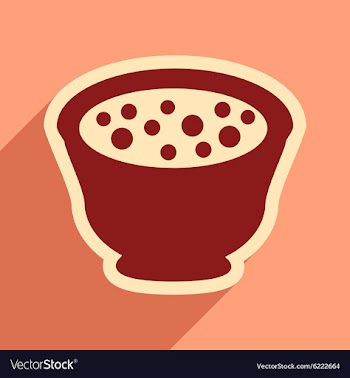 Flat with shadow icon miso soup on stylish vector image