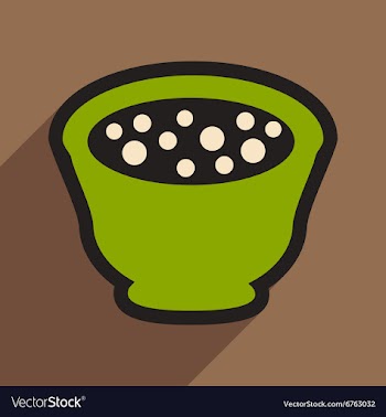 Flat with shadow icon miso soup on stylish vector image